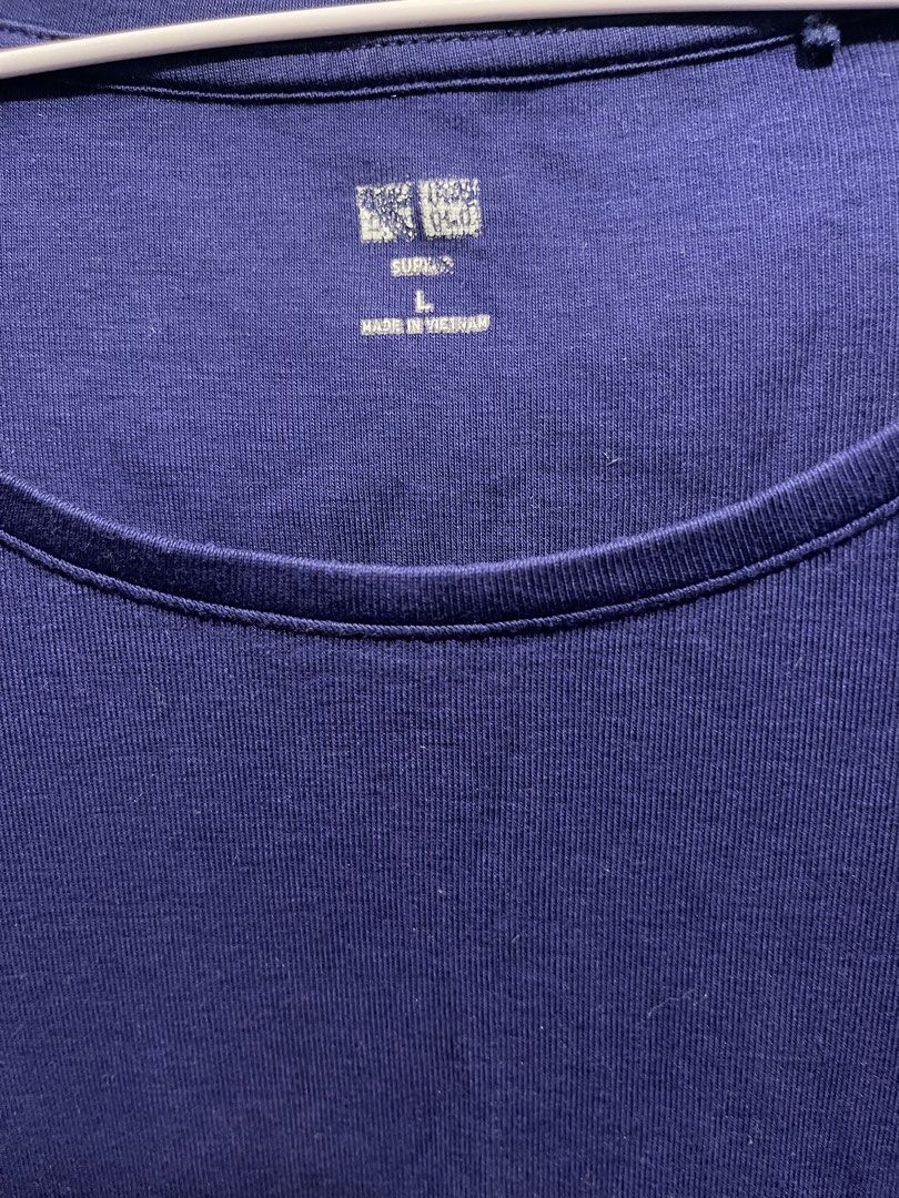 Uniqlo supima royal purple large (Category: Longsleeves) located in Quezon City. Submitted by booktt (Listing ID 1469715485, Image 2). Description: 3/4 sleeves royal purple supima cotton scoop neck.