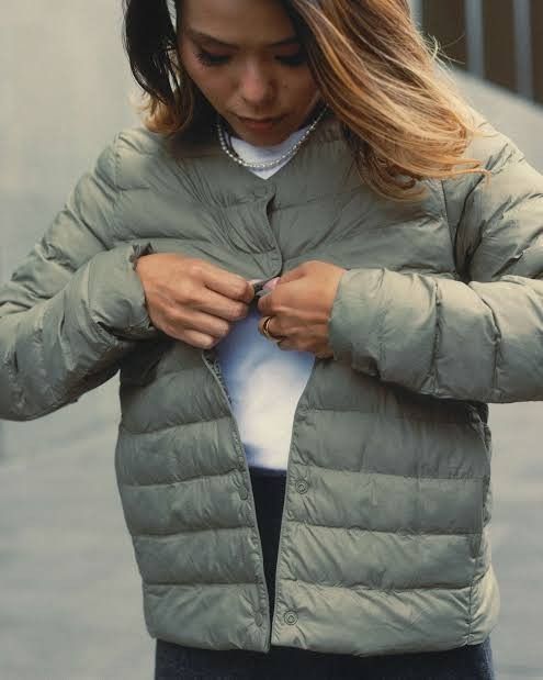 Uniqlo Ultra Light Down Jacket Green Size M (Category: Coats, Jackets and Outerwear) located in Marikina City. Submitted by rusellej (Listing ID 1469706912, Image 1). Description: - Brand: Uniqlo - Item: Ultra Light Down Jacket - Color: Green - Size: Medium (M tag on collar) - Closure: Snap button front with round neckline - Design: Quilted puffer with long sleeves - Features: Lightweight, highly packable, great for travel and chilly weather - Or