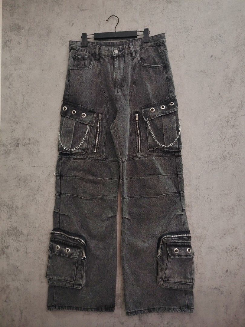 Unisex boot cut pants (Category: Jeans) located in Dasmarinas. Submitted by brixx_wear (Listing ID 1469616070, Image 2). Description: DETAILS : CHAIN & EYELET CUSTOM BY US HARD DENIM, PREMIUM QUALITY 10/10 [NO ISSUE] GCASH PAYMENT DETAILS INDICATED ON THE PHOTO NO COD, PAY AS YOU ORDER BASIS OPEN FOR ALTER ADD 50PHP [ PREFERRED SIZE ] COURIER J&T AND LALAMOVE +SHIPPING / DELIVERY FEE !REMINDERS! Color may slightly different due to lighting & phon