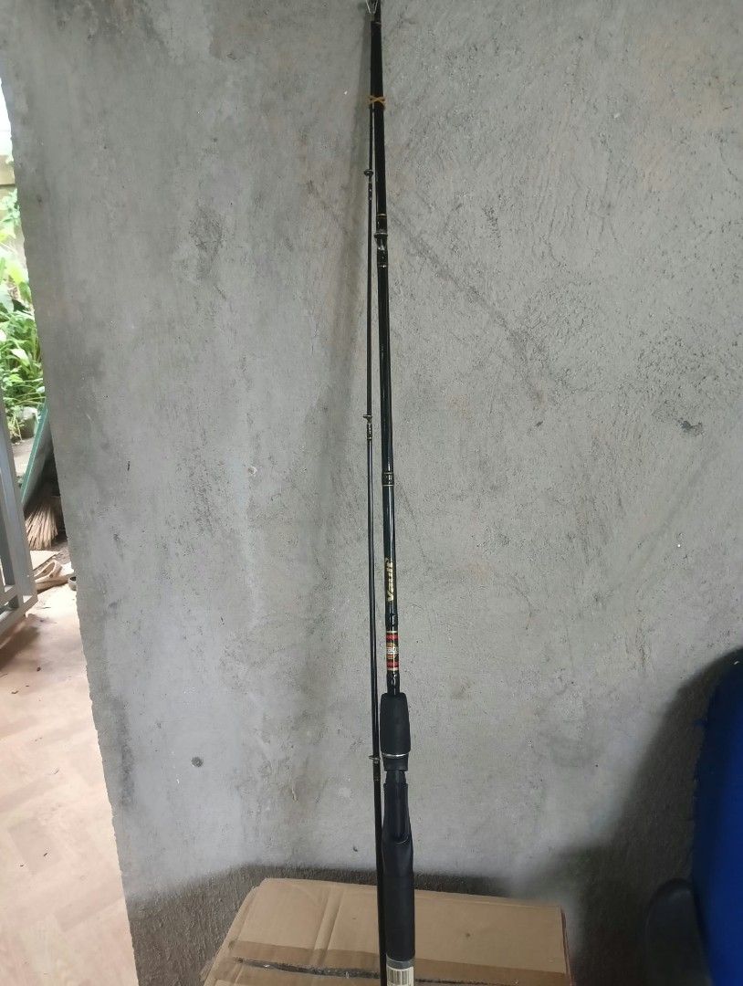 Vault Fishing Rod Baitcasting (Category: Fishing) located in Batangas. Submitted by desiatcof41967 (Listing ID 1469729146, Image 3). Description: - Brand: Zebco Vault - Type: Baitcasting fishing rod - Color: Black blank with sleek gold branding - Handle: Comfortable EVA foam grip with trigger reel seat - Condition: Solid build, ready for use - Note: Pair it with your favorite baitcasting reel.