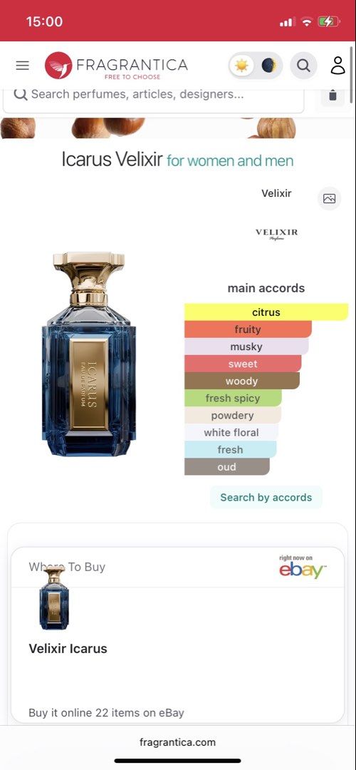 VELIXIR ICARUS (Category: Fragrance & Deodorants) located in Quezon City. Submitted by purpleporcupine (Listing ID 1469674264, Image 2). Description: said to be a 1:1 dupe for Ex Nihilo Blue Talisman. - Few sprays missing/100ml -RFS: too masculine for my feminine taste -Bought from Dubai Shop Baliuag 🚛Shipping from Quezon City I could arrange for JNT shipping or Buyer may book Lalamove/Grab ; Buyer will shoulder shipping fee.