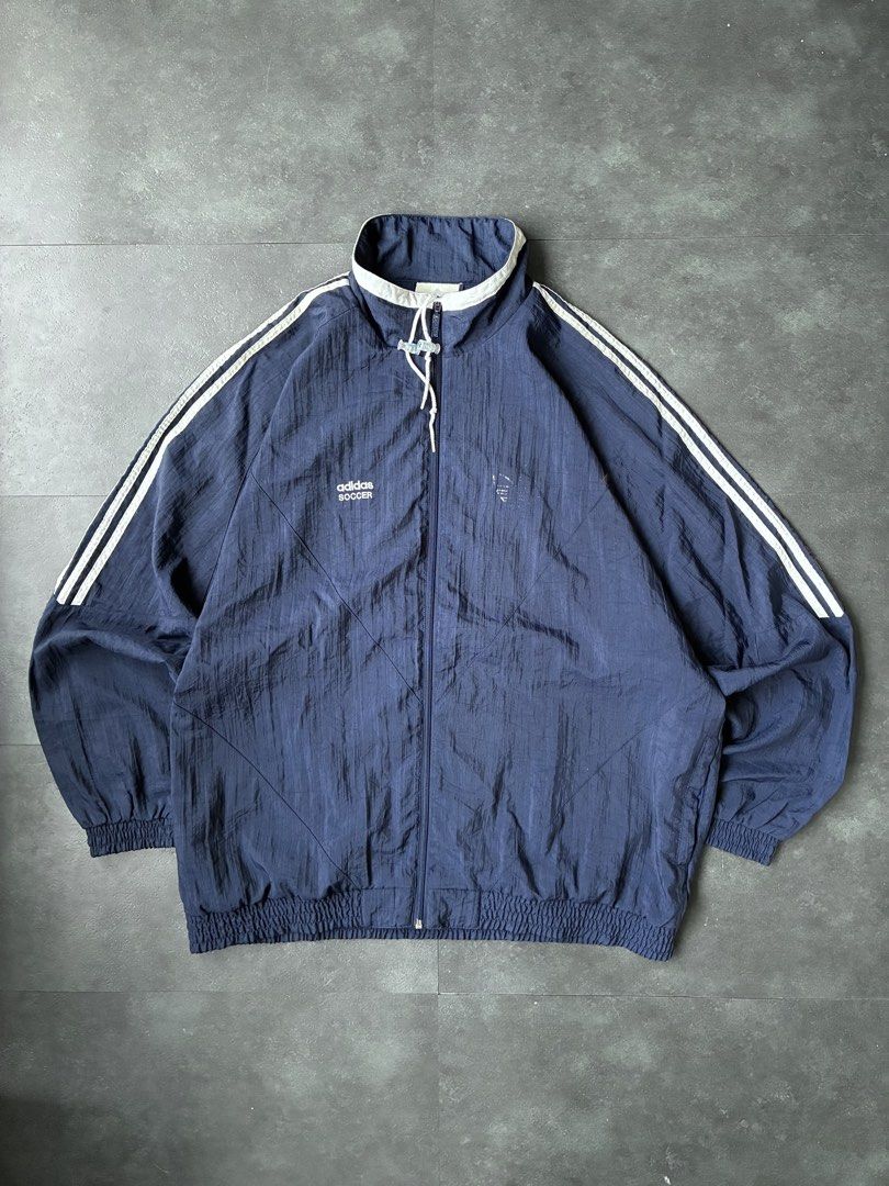 Vintage Adidas Track Jacket Oversized (Category: Coats, Jackets and Outerwear) located in Cabuyao City. Submitted by hesovint. (Listing ID 1469680092, Image 1). Description: IG: heso.vint Flaw: signs of use Fits: XL-2X width: 30 length: 32 sleeve (pit to cuff): 23 unit: inches +sf .