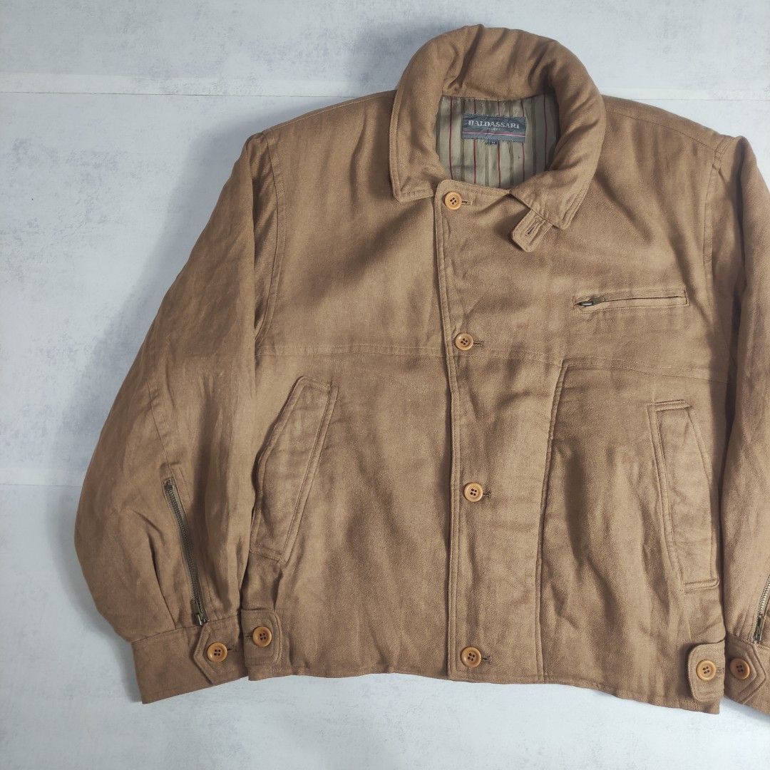 Vintage Baldassari Bomber Jacket (Category: Coats, Jackets and Outerwear) located in Bulacan. Submitted by thriftlockerph (Listing ID 1469608550, Image 2). Description: Packable hood Size: M Dimension: 24L 23W Condition: 9/10 Issue: scratches.