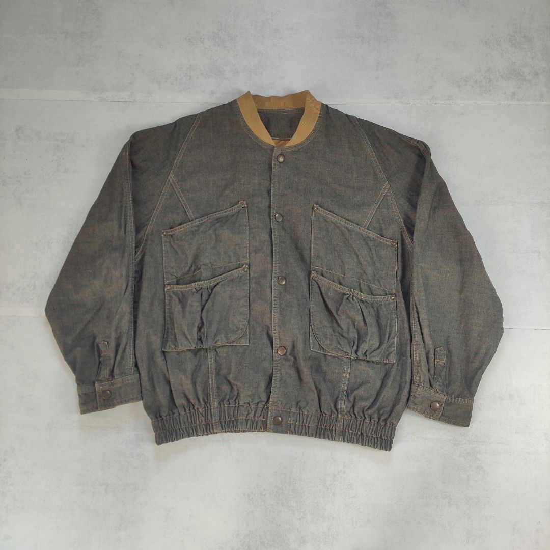 Vintage Bomber Jacket (Category: Coats, Jackets and Outerwear) located in Bulacan. Submitted by thriftlockerph (Listing ID 1469584460, Image 1). Description: Size: fits M-L Dimension: 24.5L 23W Condition: 9/10 Issue: slightly loose neckline.