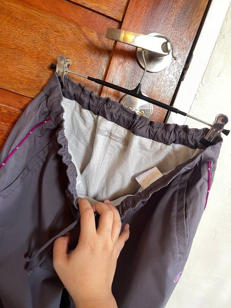 Vintage Champion Track Pants (Category: Other Bottoms) located in Baler. Submitted by definitelynotmics (Listing ID 1469601111, Image 3). Description: FOR SALE VINTAGE CHAMPION TRACK PANTS SIZE LARGE ON TAG CAN FIT SIZE 23 TO 30 WAISTLINE LENGTH 40 INCHES GARTERIZED WAIST WITH DRAWSTRING AND SIDE POCKETS IN EXCELLENT CONDITION COLOR GRAY WITH MAGENTA STRIPE ACCENT KINDLY CHECK THE PHOTOS FOR THE COMPLETE DETAILS SUPER NICE IN ACTUAL COLOR MAY VAR