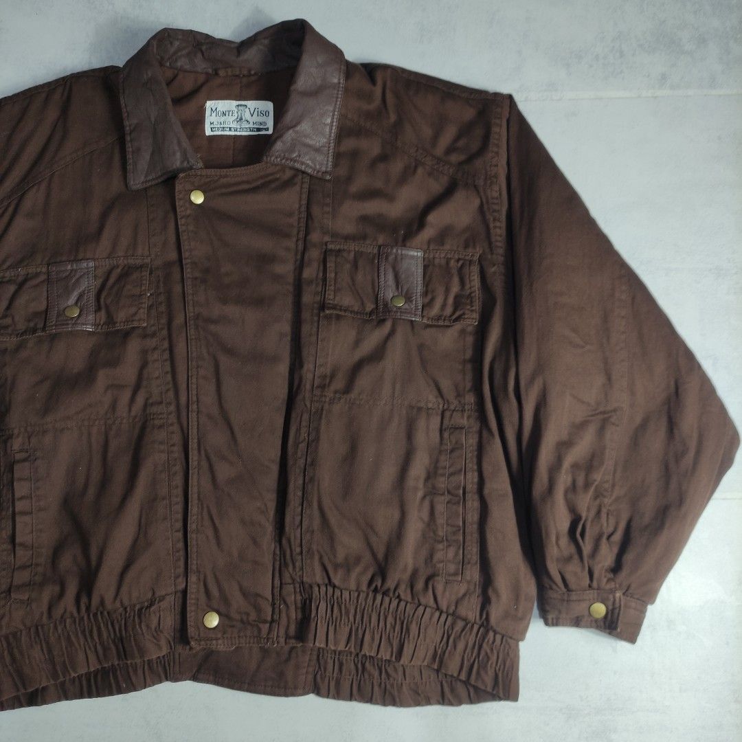 Vintage Monte Viso Bomber Jacket (Category: Coats, Jackets and Outerwear) located in Bulacan. Submitted by thriftlockerph (Listing ID 1469607866, Image 2). Description: Size: L Dimension: 25.5L 27W Condition: 9/10 Issue: stretched hem.
