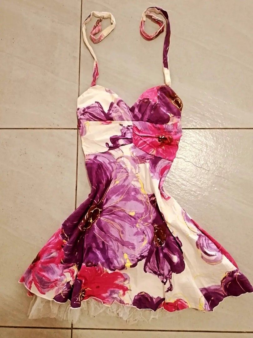 Vintage Ruby Rox floral halter mini dress (Category: Activewear) located in Manila. Submitted by gentlestone1998 (Listing ID 1469665716, Image 1). Description: • Vintage Ruby Rox floral halter mini dress in a size 3. Perfect Y2K summer piece! • Sizing details: Authentic Y2K Ruby Rox dress, labeled Size 3 (Made in China). • Tags for proof! Vintage Ruby Rox halter dress, size 3. Excellent condition..