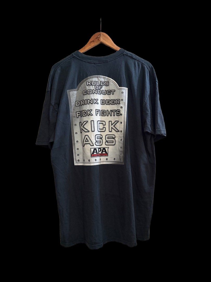 Vintage WWF APA Always Pounding Ass (Category: Tshirts & Polo Shirts ) located in Angono. Submitted by la_thrftvtg (Listing ID 1469576638, Image 2). Description: Size: XXL Measurements: 24x31 Issues: no major flaw.