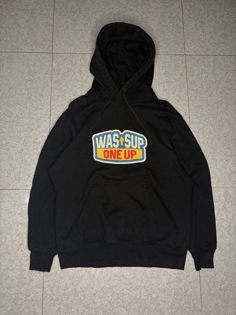 Wassup Hoodie (Category: Hoodies) located in Montevista. Submitted by thrift_ta_bai (Listing ID 1469579885, Image 1). Description: Wassup Hoodie ❗️ Size Large to XL Width: 24 Length: 29 Color Rate: 9/10 Excellent Condition Issue: None .