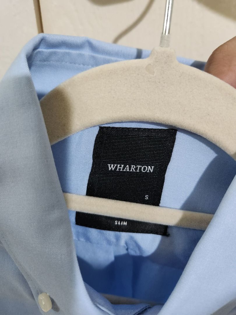 Wharton Button down Long Sleeve Size Small Slim Fit (Category: Longsleeves) located in Muntinlupa City. Submitted by redscarlet (Listing ID 1469686478, Image 3). Description: Unused. Washed only.