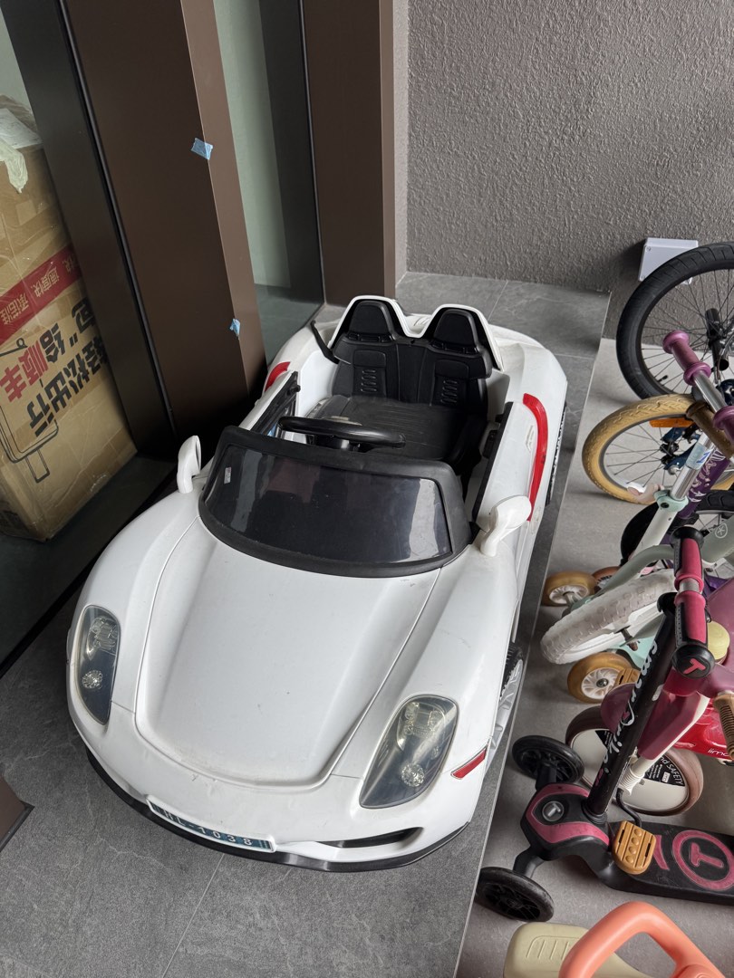White Kids Electric Ride-On Sports Car Toy, Toys & Collectibles, Toys ...