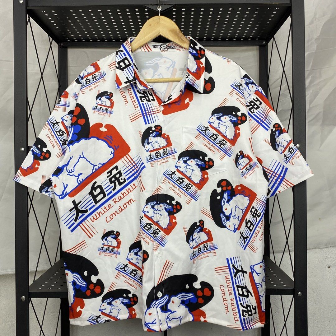 White Rabbit Parody Graphic Polo (Category: Tshirts & Polo Shirts ) located in Cebu City. Submitted by cebuvntgvibes (Listing ID 1469667004, Image 1). Description: 24W x 26L (L-XL) . Excellent to new condition. Funny all-over print. Boxy fit. No issue. . Mine ₱850+sf.