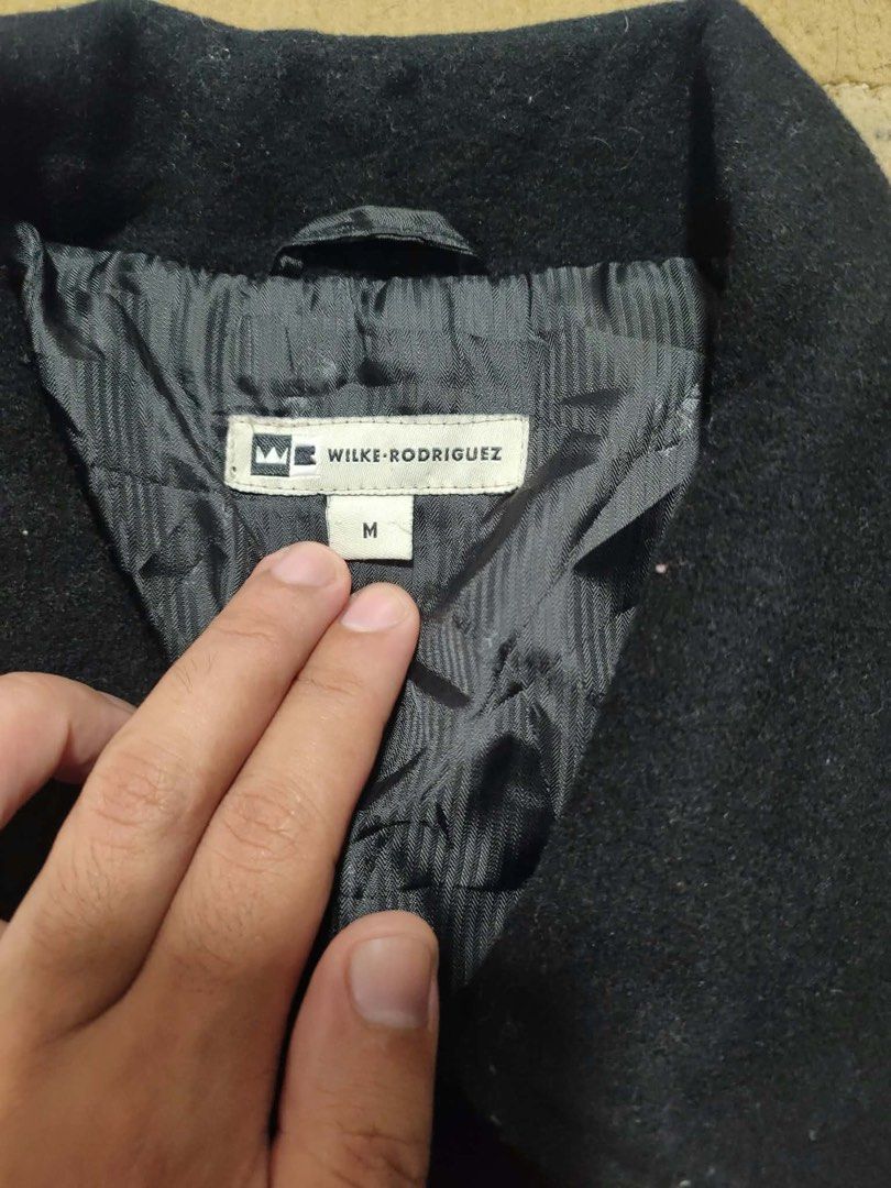 Wilke Rodriguez Harrington Black Jacket (Category: Coats, Jackets and Outerwear) located in Pasay City. Submitted by chokmvn (Listing ID 1469663612, Image 2). Description: WILKE RODRIGUEZ harrington jacket Color: Black Size: (M) american size fits to (XL) Dimes: W 25 x L 28 Fabric: Wool, Heavy - Excellent Condition (no issues) - YKK zipper - Complete Tags.
