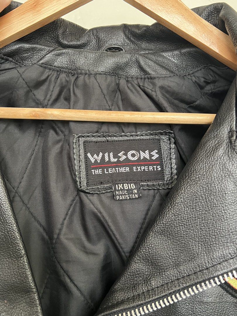 Wilson’s Black Leather Jacket (Category: Coats, Jackets and Outerwear) located in Taguig. Submitted by alchlyn (Listing ID 1469636035, Image 3). Description: —bought from Chicago Vintage Store —super heavy —multiple pockets —with tags.