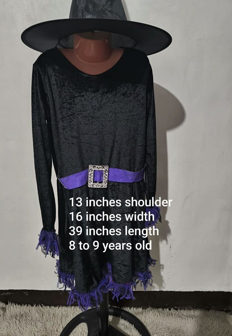 Witch Costume With Hat (Category: Babies & Kids Fashion) located in Marikina City. Submitted by alexfortu88925 (Listing ID 1469582857, Image 2). Description: Witch Costume With Hat -old stock /brand new 8to 9 years old.