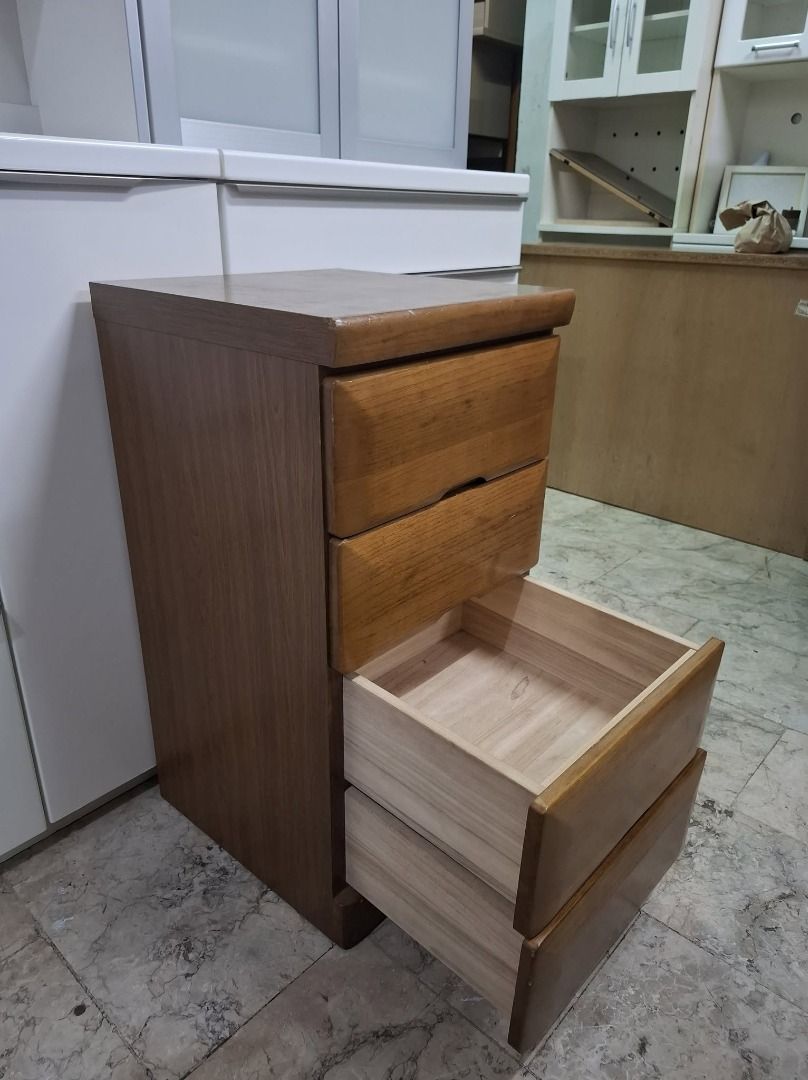 Wooden 4-drawer narrow storage cabinet, Furniture & Home Living ...