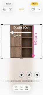 Dark Wood Storage Cabinet with 3 Doors, Furniture & Home Living ...