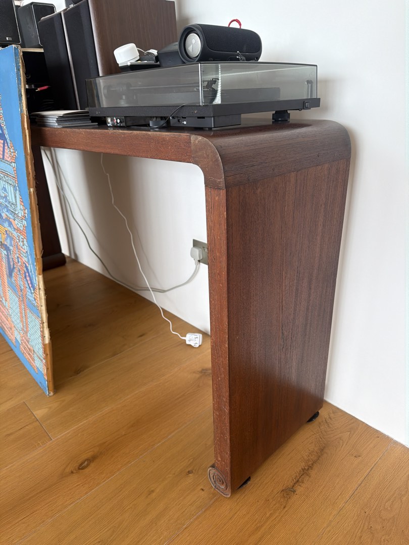 Wooden waterfall edge console table, Furniture & Home Living, Furniture ...