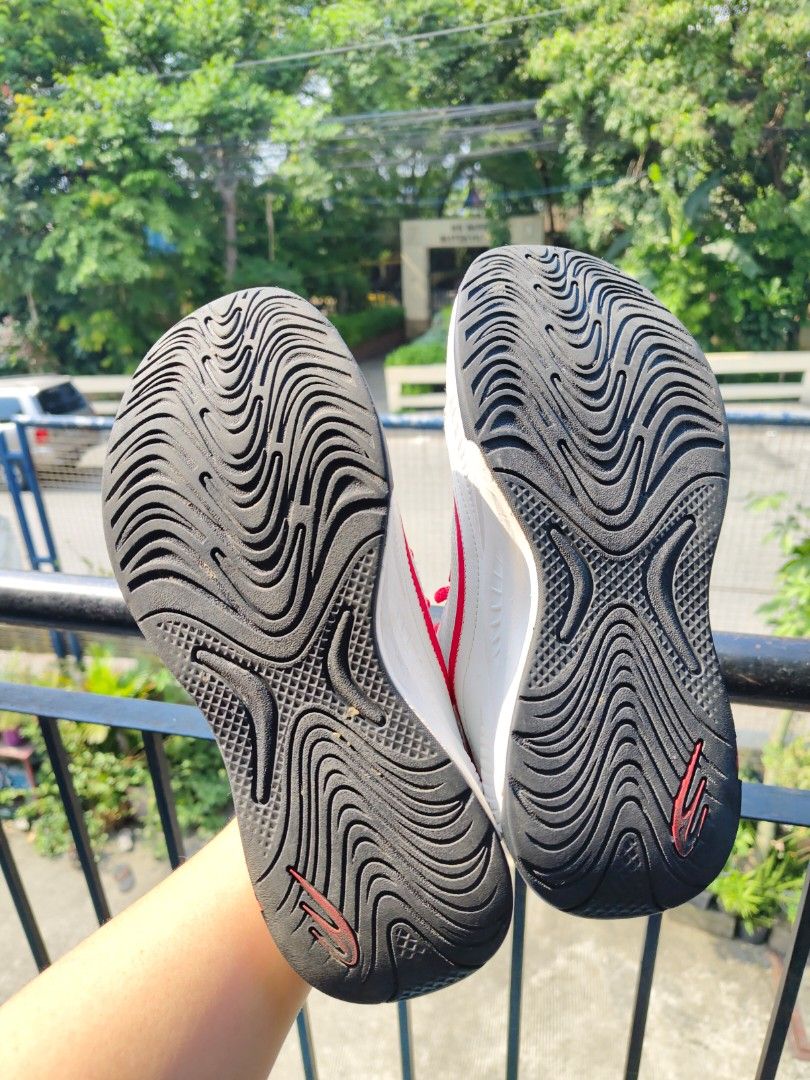 World Balance White And Red Sneakers (Category: Sneakers) located in Quezon City. Submitted by zs.onlinehub (Listing ID 1469621081, Image 3). Description: - Color: White with bold red laces and grey accents - Material: Mesh upper with synthetic leather overlays - Outsole: Wavy black outsole with great traction - Condition: Soles show minimal wear, very clean bottom treads - Features: Comfortable padding around collar and tongue - Best for: Everyd