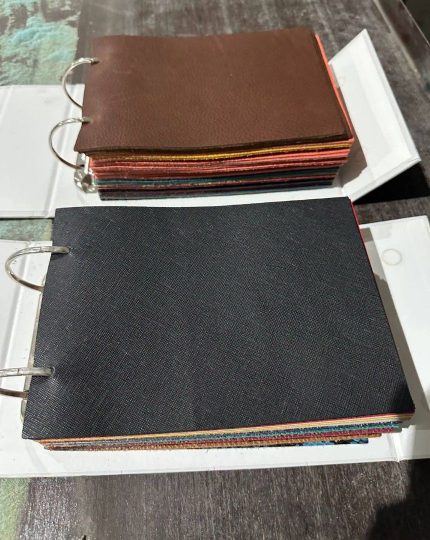 WSL Precut Leather Swatches Binder (Category: Everything Else Others) located in Quezon City. Submitted by dannikkishoppe2 (Listing ID 1469579354, Image 1). Description: WSL Precut Leather Swatches Binder ‼️₱800 each‼️ *approx. 30 sheets per binder (6inx8.5in) *perfect for making small leather goods like key & card holders, footwear straps etc. 40pcs available.