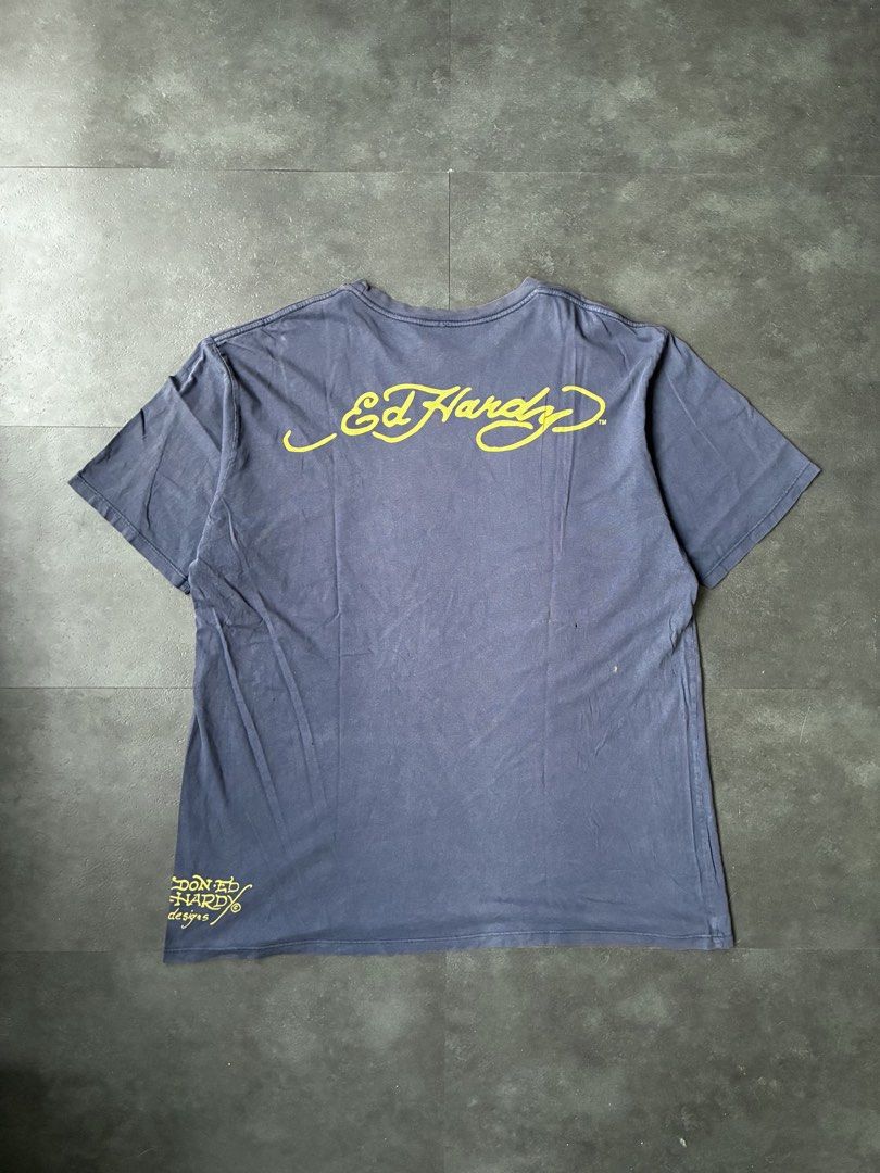 Y2k 2000s Ed Hardy Tee Shirt Eagle Tattoo (Category: Tshirts & Polo Shirts ) located in Cabuyao City. Submitted by hesovint. (Listing ID 1469686053, Image 2). Description: IG: heso.vint Flaw: signs of use Fits: XL width: 24 length: 30 sleeve (pit to cuff): unit: inches +sf.