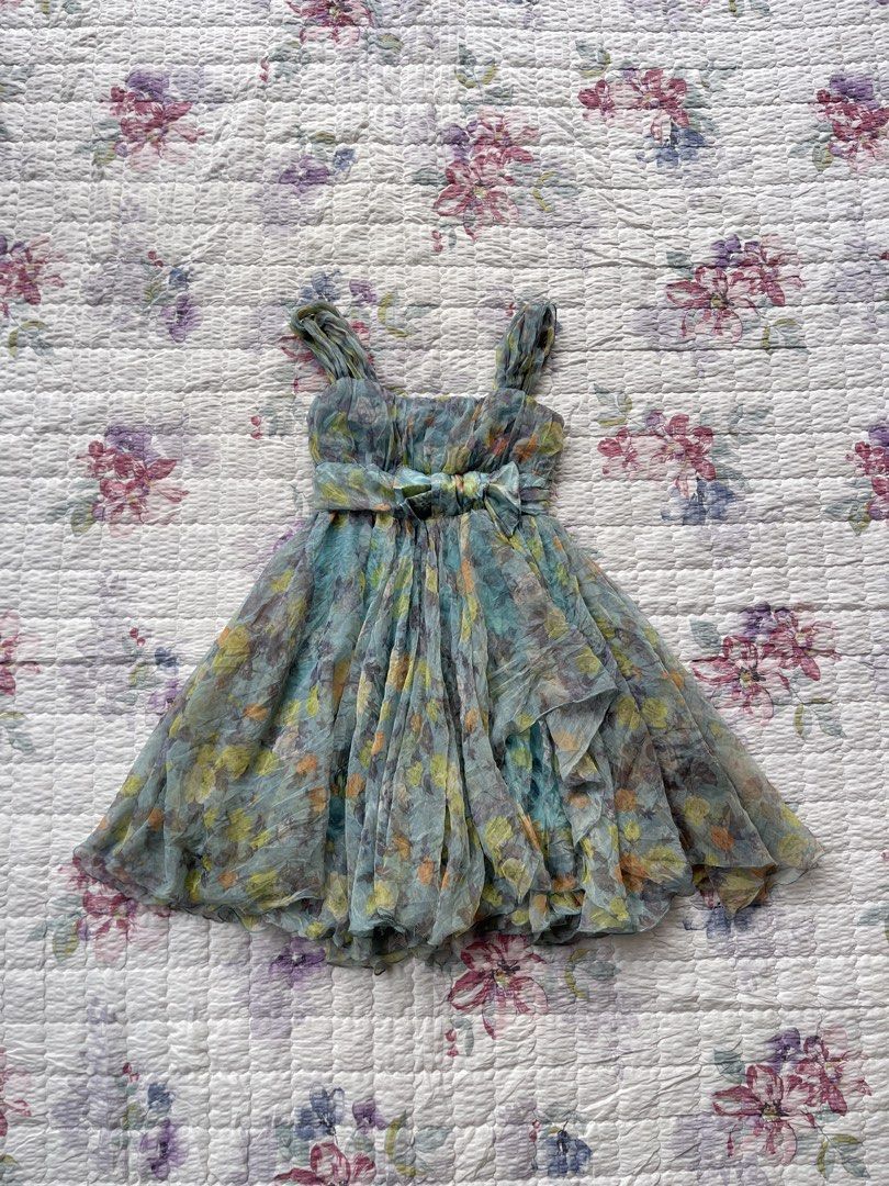 Y2K Aqua Chiffon Sundress (Category: Dresses) located in Pagadian. Submitted by thrift.wrld (Listing ID 1469670640, Image 1). Description: ✨💐Y2K Aqua Chiffon Sundress 💐✨ 🧷Size: Small 🧷Length: 26 🧷Bust: 14 🧷Condition: Excellent 🧷Color rate: 10 .