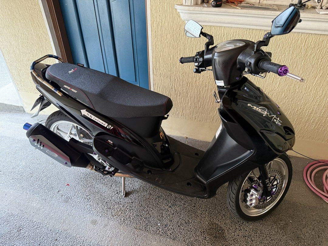 Yamaha Mio Matic Motorcycle (Category: Motorbikes for Sale) located in Bocaue. Submitted by benjjjfries (Listing ID 1469745107, Image 2). Description: 59 All stock, JVT Chrome bore TRC Racing Side mirror with Gr5 bolts RCB levers Gr5 Flower Bar end Gr5 Cat emblem Gr5 Throttle elbow Atom Park lights and Signal lights dual contact (ice blue) KYB front shock Rcb tarmax rear shock Gr5 rear brake Rcb brake hose Rcb brake caliper Rcb S series floating 