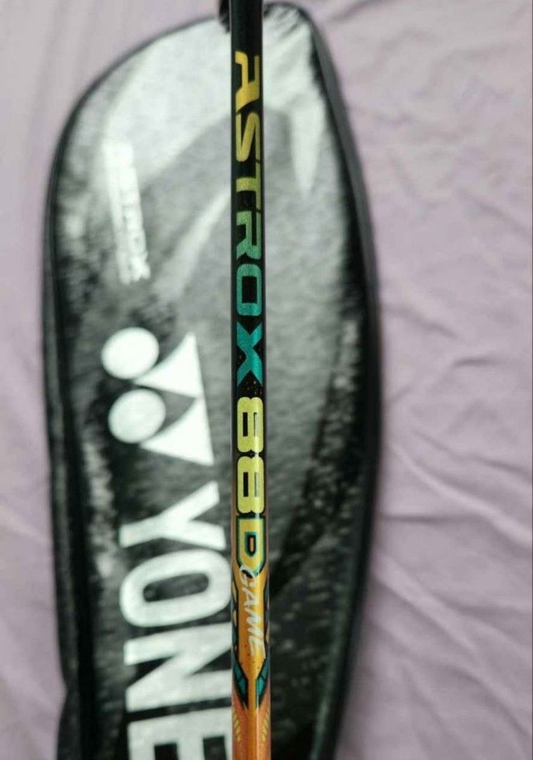 Yonex Astrox 88D Game Badminton Racket (Category: Racket and Ball Sports) located in Quezon City. Submitted by ninja.champion29 (Listing ID 1469599525, Image 3). Description: Yonex Astrox 88D GAME 💯% Authentic/Genuine (Yours FOR FREE if not) Bought for P10,400 9/10 condition (1 tiny chip) Head heavy 4U-G5 SP coded Newly strung- Yonex BG 66 27 lbs tension FREE bag/case RFS: need funds Quezon City Slightly nego for sure buyers.