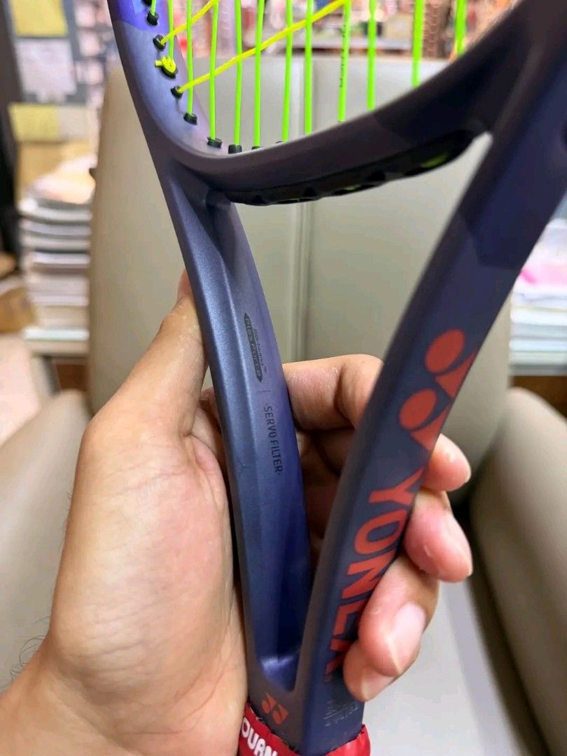 Yonex percept 100 (2025) midnight navy (Category: Racket and Ball Sports) located in Manila. Submitted by clevercrystal_254bfe (Listing ID 1469732668, Image 3). Description: Tennis Racket Yonex percept 100 (2025) midnight navy String Pattern: 16x19 Grip 2.