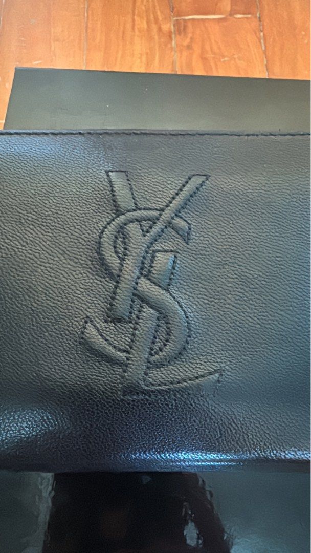 Yves Saint Laurent Black Leather Zip Around Wallet, Luxury, Bags ...