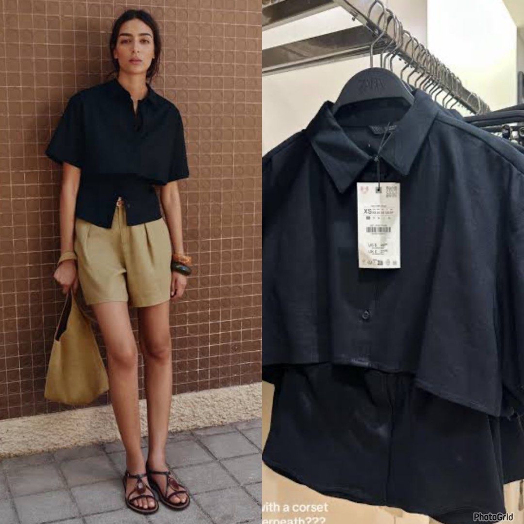 Zara linen double layer shirt (Category: Blouses) located in Koronadal. Submitted by gstyledforless (Listing ID 1469592660, Image 2). Description: .