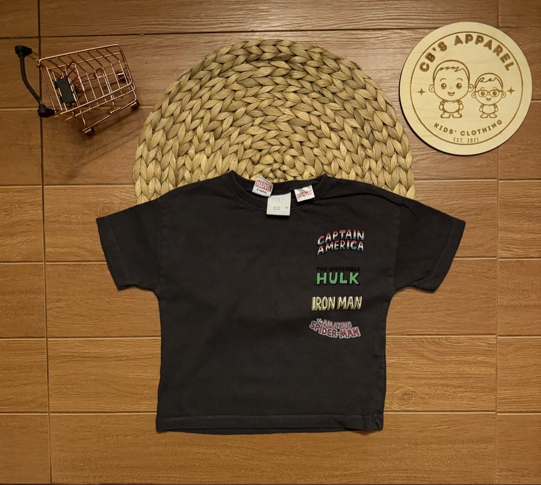 Zara Marvel Tshirt for kids (Category: Babies & Kids Fashion) located in Valenzuela. Submitted by cbsapparel829 (Listing ID 1469730969, Image 1). Description: 9-12m on tag fit up to 18m.