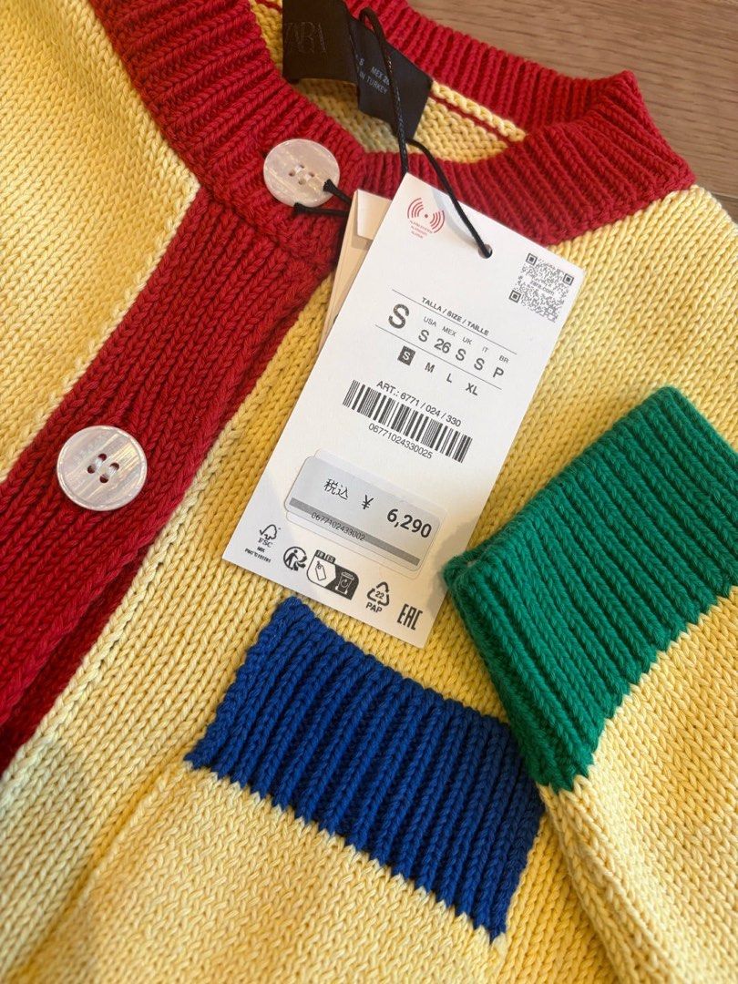 ZARA Multicolored Cardigan (Category: Others Tops) located in Manila. Submitted by ccollection_ (Listing ID 1469725820, Image 2). Description: Available size on tag: Small Medium.