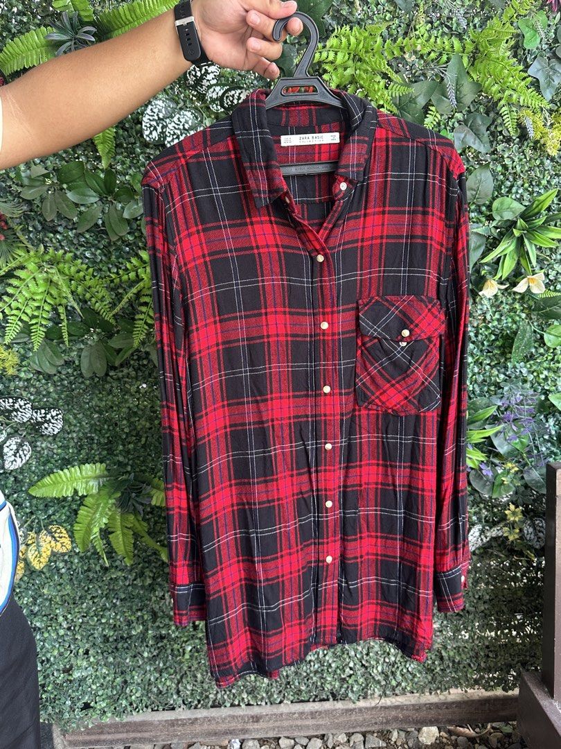 Zara rugged shirt (Category: Longsleeves) located in Caloocan City. Submitted by fabs_preloved01 (Listing ID 1469629633, Image 1). Description: Zara Plaid shirt - cotton - size M.