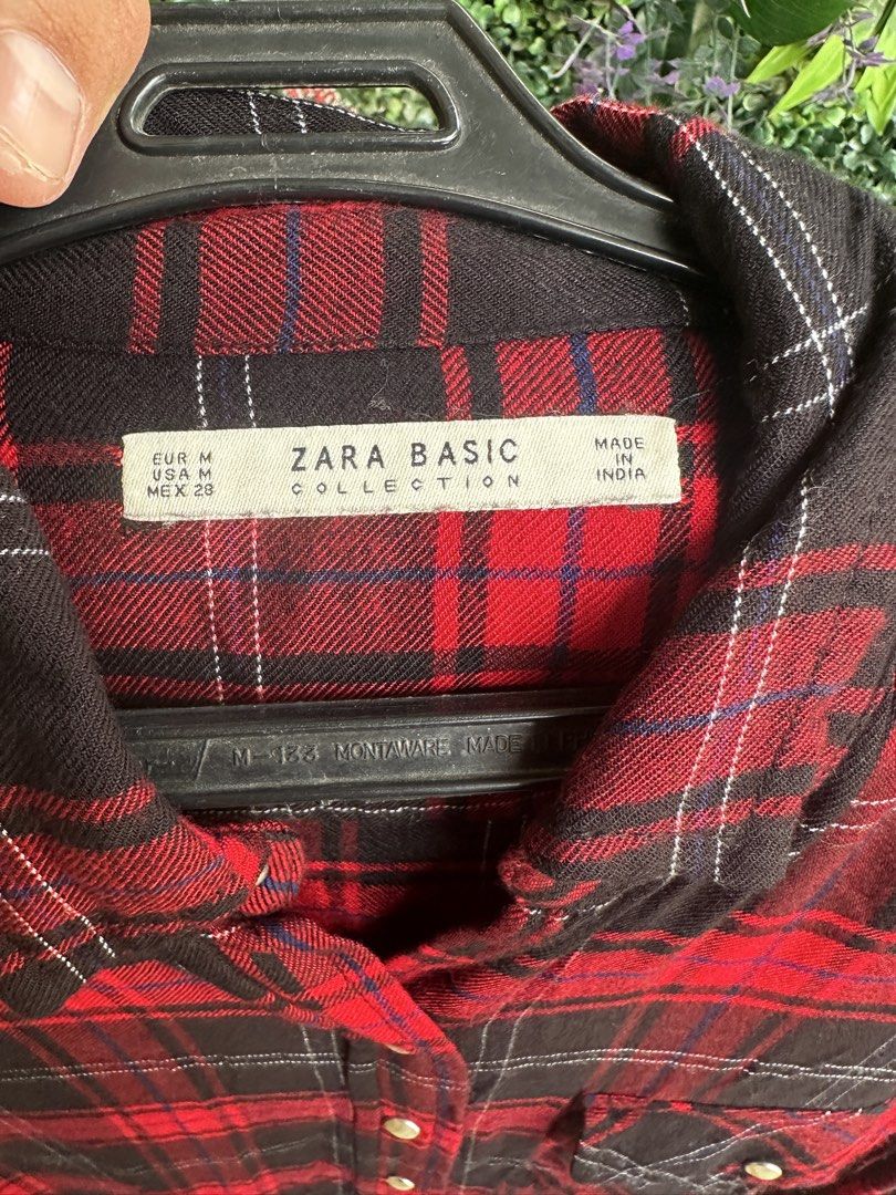 Zara rugged shirt (Category: Longsleeves) located in Caloocan City. Submitted by fabs_preloved01 (Listing ID 1469629633, Image 3). Description: Zara Plaid shirt - cotton - size M.