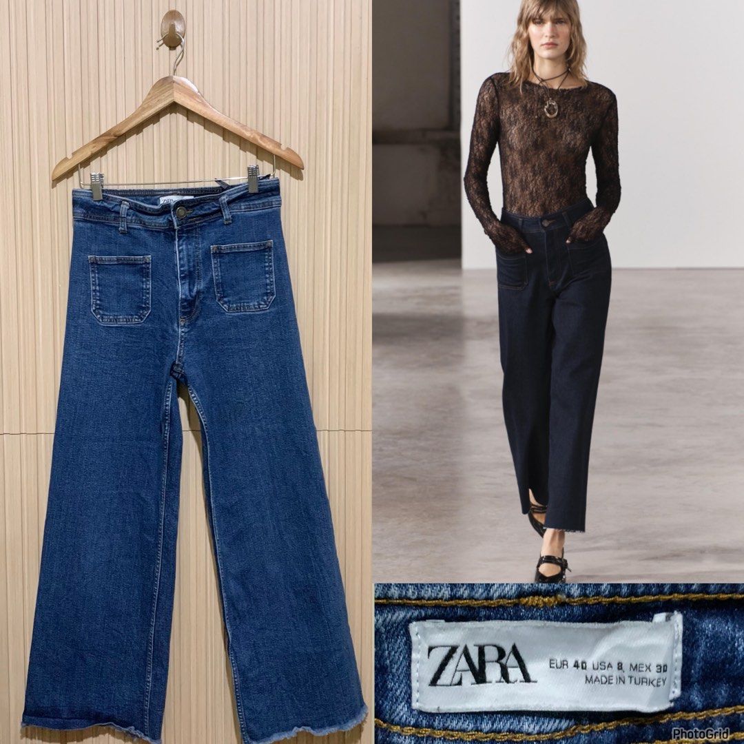 Zara wide leg front pocket jeans (Category: Jeans) located in Koronadal. Submitted by gstyledforless (Listing ID 1469604503, Image 1). Description: Fits W28-29.