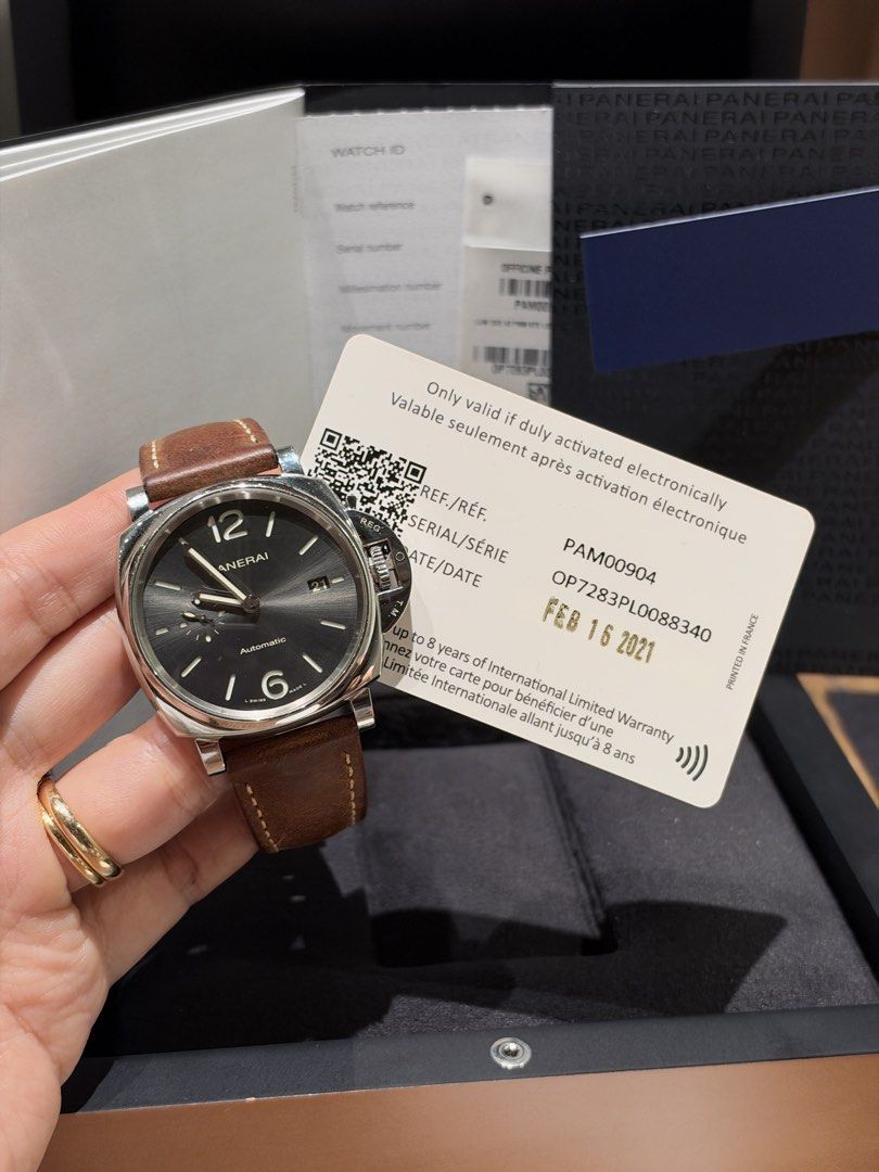 2021 PANERAI LUMINOR DUE Ref. PAM00904 (Category: Luxury Watches) located in Manila. Submitted by goldenhourmnl (Listing ID 1469895998, Image 1). Description: 2021 PANERAI LUMINOR DUE Ref. PAM00904 | Italian Slim Luxury Automatic Movement All original parts 9.8/10 Excellent Condition Inclusion: Complete Set - Box, Manual, Card & Local AD Official Receipt Open for Authentication Price: PM for Inquiries 📍San Juan City.