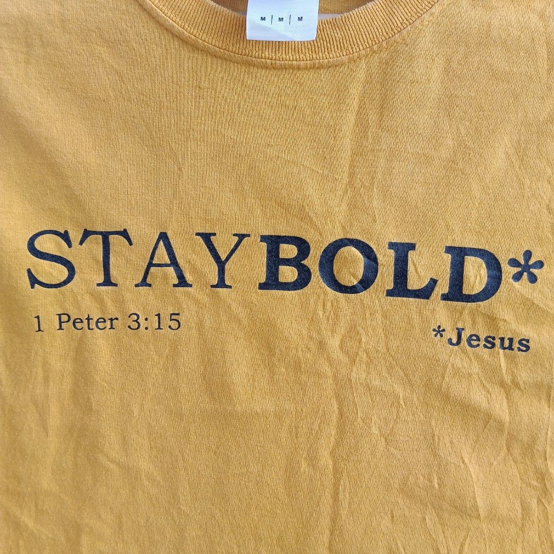 ₱270 shipped Y2k-style style Religious tee size medium (Category: Tshirts & Polo Shirts ) located in Puerto Princesa. Submitted by ukay_spot (Listing ID 1469835763, Image 3). Description: 20 x 28 No issue.