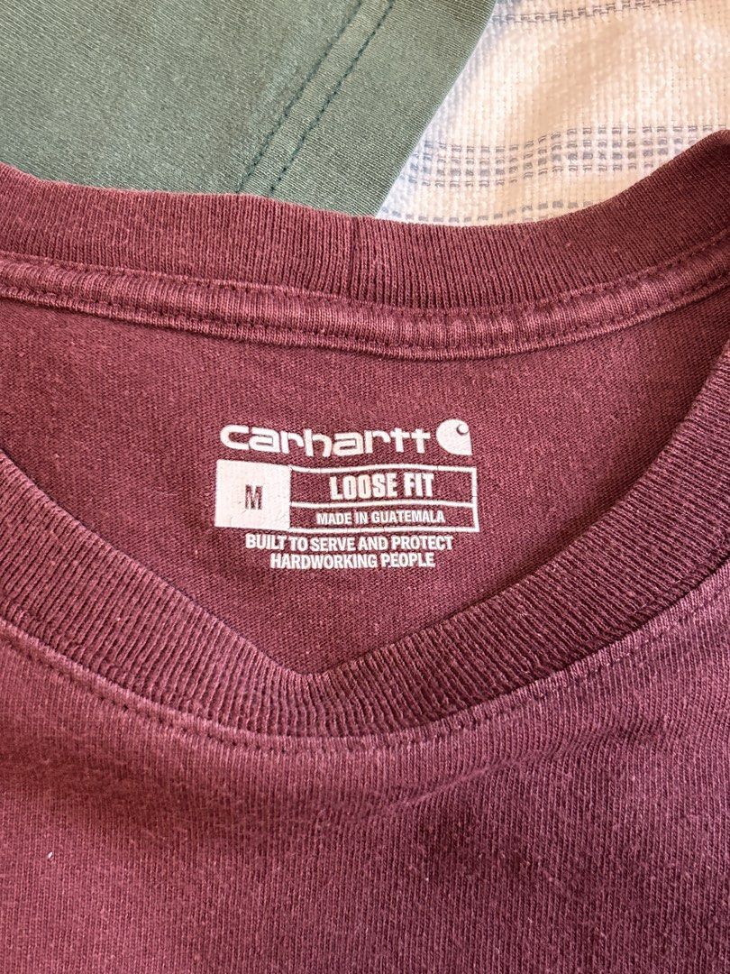 2 Carhartt Pocket T-Shirts (Category: Tshirts & Polo Shirts ) located in Manila. Submitted by lolem.ph (Listing ID 1469824064, Image 2). Description: - Bundle of 2 Carhartt pocket t-shirts - Green shirt: Size L (P900) - Burgundy shirt: Size M, Loose Fit (P1000).