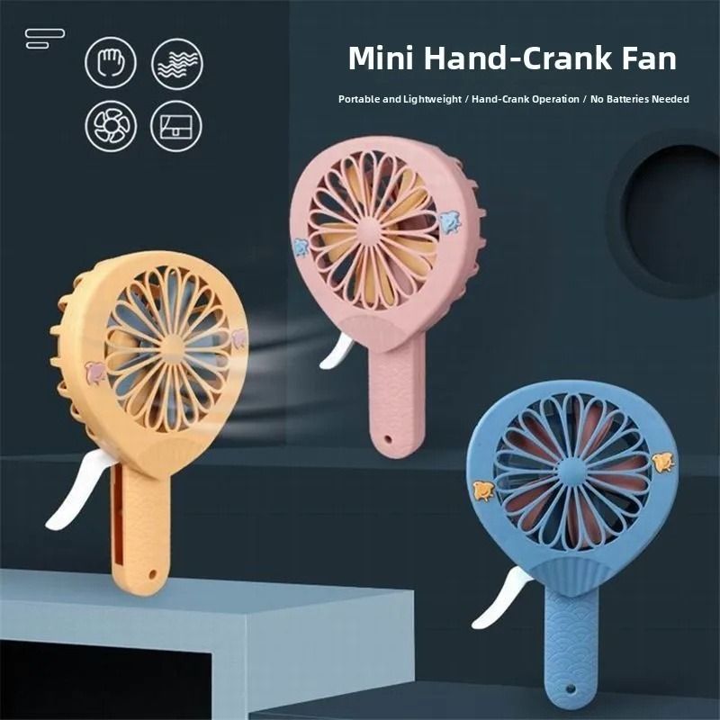 2x Manual Press Mini Handheld Fan Children Portable Lightweight Cooling ...