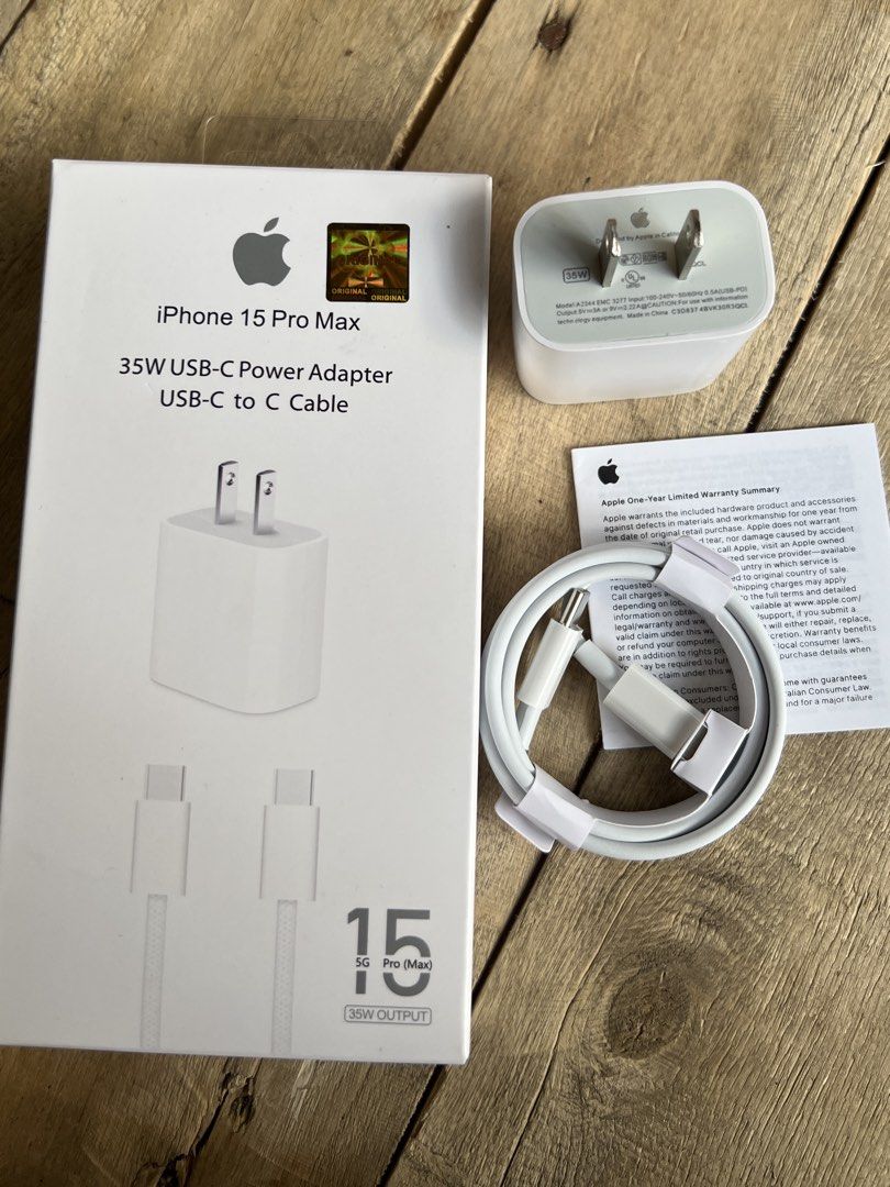 35W USB Iphone C Charger Set with Woven Cable (Category: Chargers & Cables) located in Manila. Submitted by warm_jamin (Listing ID 1469936514, Image 2). Description: 35W USB-C Charger Set with Woven Cable 35W charger set with a woven cable, suitable for compatible iPhone 15, 16, 17, and 18 models. ✅ 35W Power Adapter ✅ Woven Charging Cable ✅ Sealed Items ✅ Onhand & Ready for Delivery ✅ Rush Orders Accepted ✅ Same-Day Delivery Available ✅ Lalamove