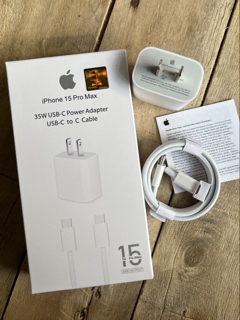 35W USB Iphone C Charger Set with Woven Cable (Category: Chargers & Cables) located in Manila. Submitted by warm_jamin (Listing ID 1469936514, Image 1). Description: 35W USB-C Charger Set with Woven Cable 35W charger set with a woven cable, suitable for compatible iPhone 15, 16, 17, and 18 models. ✅ 35W Power Adapter ✅ Woven Charging Cable ✅ Sealed Items ✅ Onhand & Ready for Delivery ✅ Rush Orders Accepted ✅ Same-Day Delivery Available ✅ Lalamove