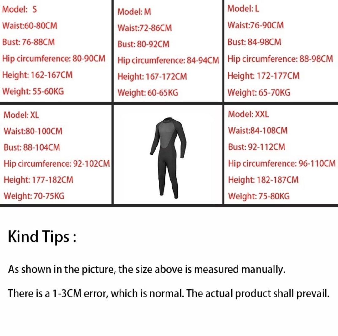 3mm Neoprene Full Wetsuit XL (Category: Activewear) located in Caloocan City. Submitted by clstnlm (Listing ID 1469772424, Image 2). Description: Never used. Wrong size bought.