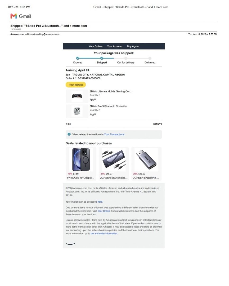 8BitPro 3 Pair (Category: Controllers) located in Taguig. Submitted by jmcuniverse1018 (Listing ID 1469840261, Image 2). Description: — Bought for $58.72 USD each from Amazon Prime and no time for console gaming in the last few months and holds true for the upcoming months. Don't think I'll be playing games anytime sooner too. — With dedicated cradle for charging — Wireless Bluetooth — Used it primarily for a month in iOS/Apple Arcade Games.