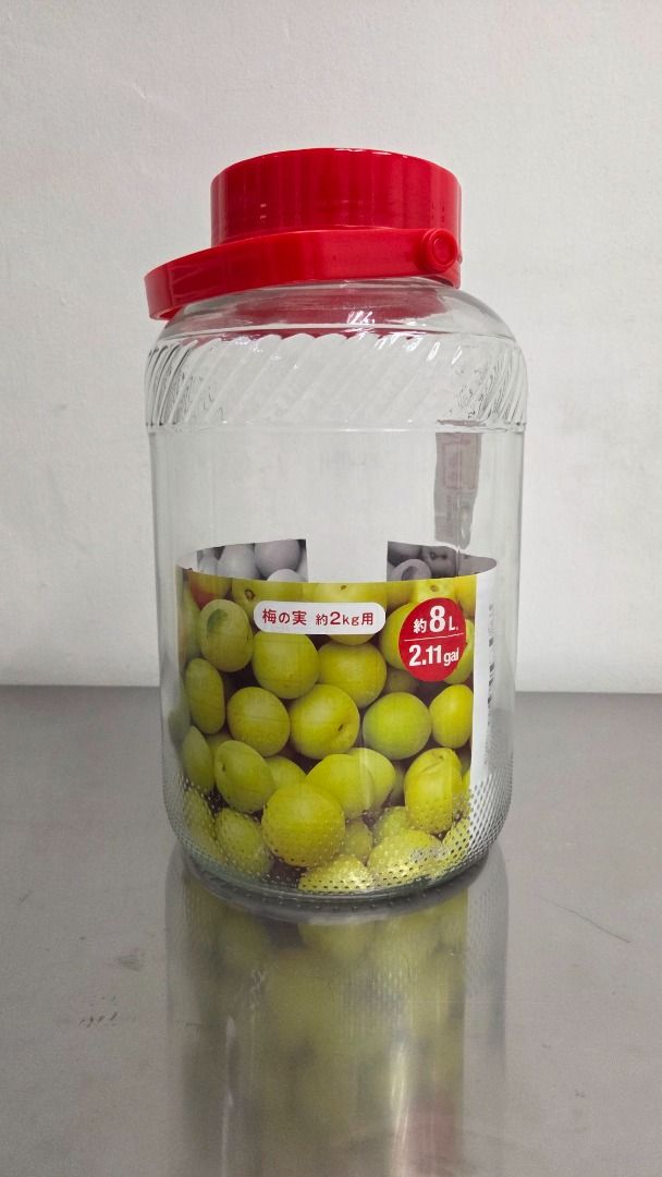 8L Glass Fruit Pickling and Fermentation Jar with Lid, Furniture & Home ...