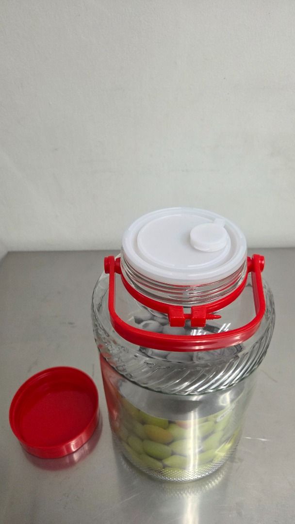 8L Glass Fruit Pickling and Fermentation Jar with Lid, Furniture & Home ...