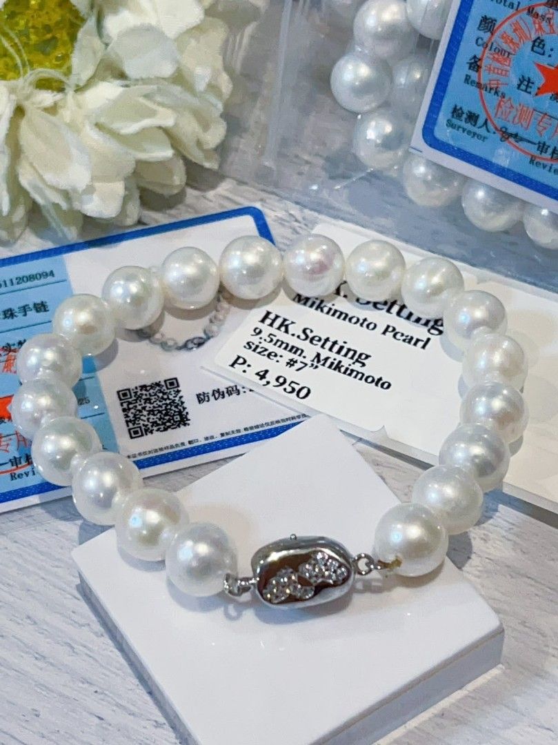 9.5mm mikimoto pearl bracelet hk setting (Category: Bracelets) located in Manila. Submitted by primejewelry (Listing ID 1469937872, Image 2). Description: .
