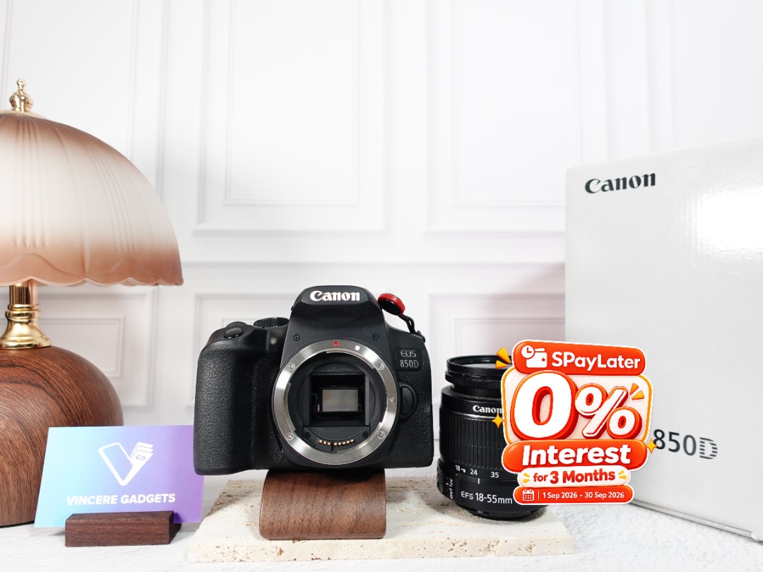 Canon EOS 850D + EF-S 18-55 II Lens Kit, Photography, Cameras on Carousell
