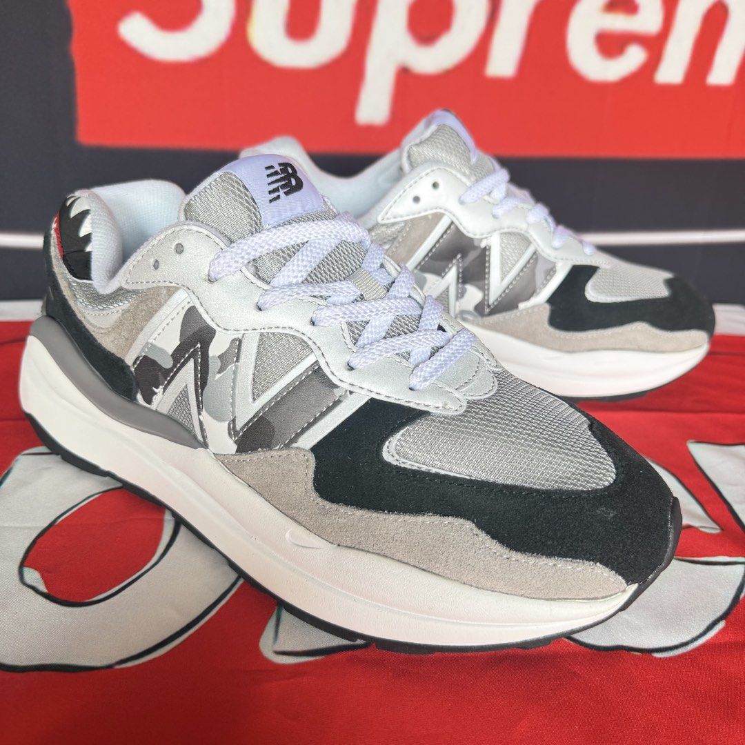 A Bathing Ape x NB 5740 Sneakers (Category: Sneakers) located in Paranaque City. Submitted by toastedmallows (Listing ID 1469787346, Image 2). Description: NEW BALANCE 5740 x BAPE Color: Black Camo, Green Camo, Pink Camo Features the N Logo Sizes available: Black Camo 42, 43, 44 Green Camo 41, 42, 45 Pink Camo 38, 41 Suede and faux leather construction Brandnew. No box. Ships via J&T MOP Gcash, Paymaya or BPI - NO COD shoes may or may not have mi