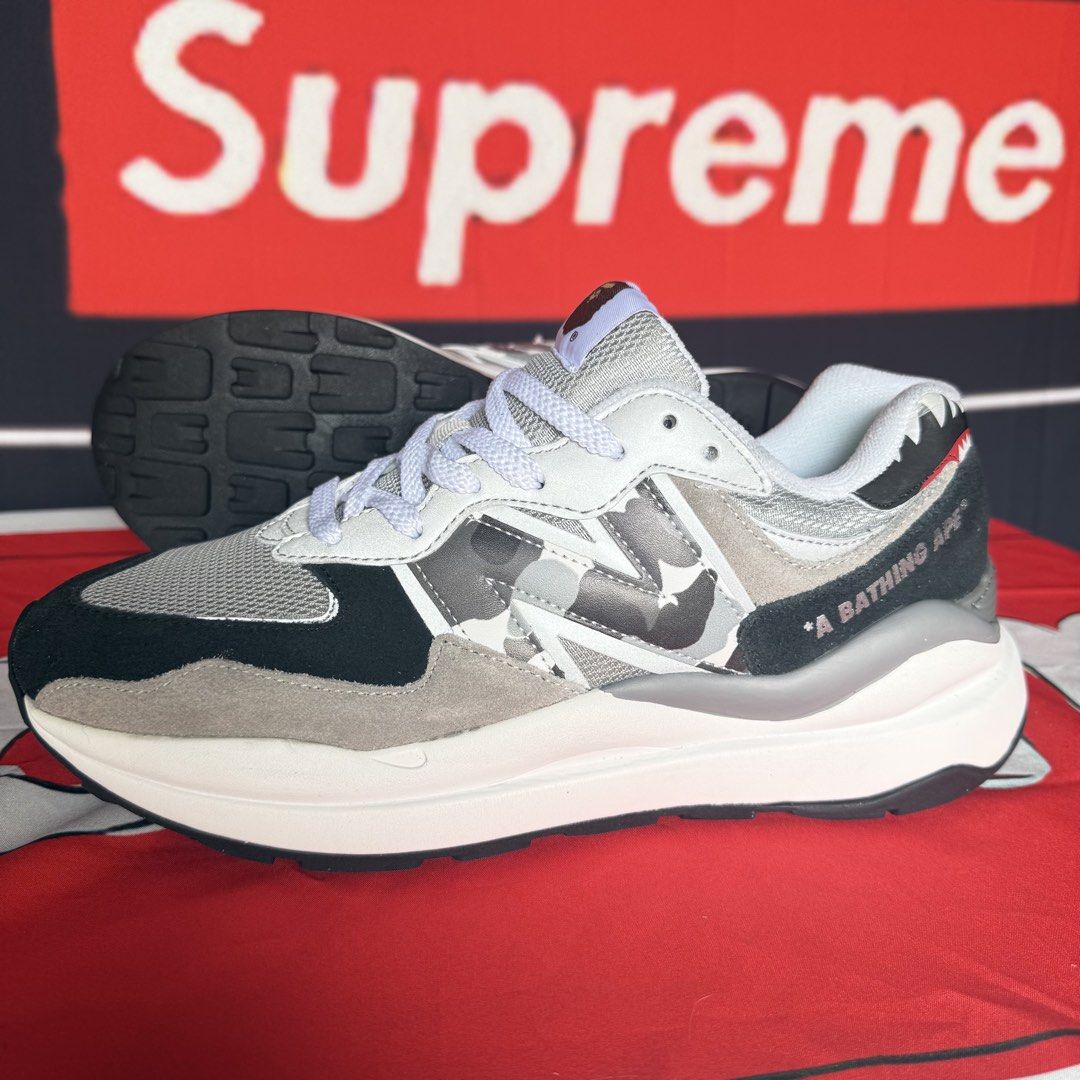 A Bathing Ape x NB 5740 Sneakers (Category: Sneakers) located in Paranaque City. Submitted by toastedmallows (Listing ID 1469787346, Image 1). Description: NEW BALANCE 5740 x BAPE Color: Black Camo, Green Camo, Pink Camo Features the N Logo Sizes available: Black Camo 42, 43, 44 Green Camo 41, 42, 45 Pink Camo 38, 41 Suede and faux leather construction Brandnew. No box. Ships via J&T MOP Gcash, Paymaya or BPI - NO COD shoes may or may not have mi